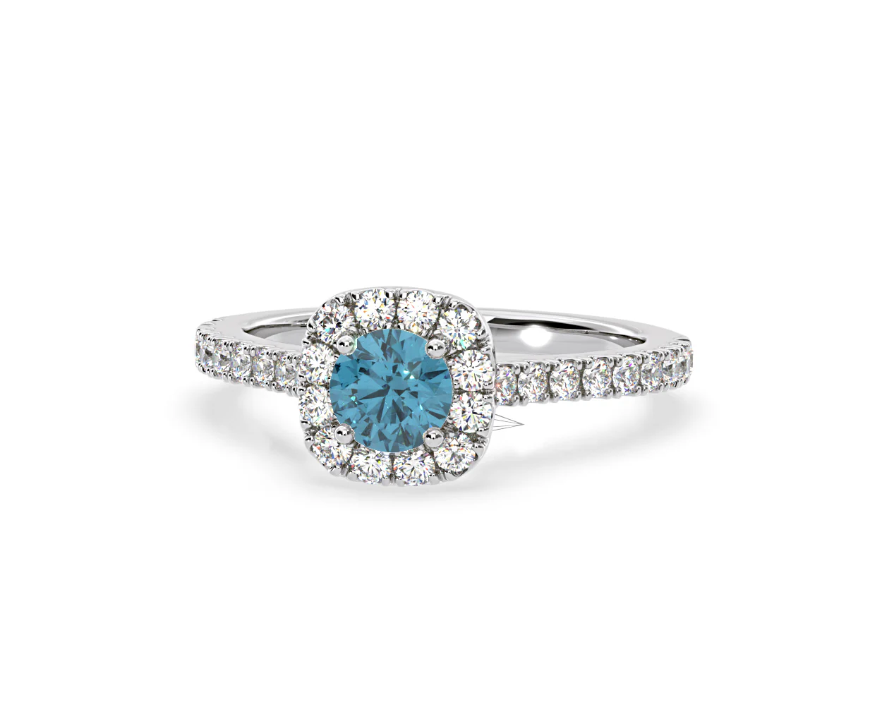 Elizabeth Blue Lab Diamond 1.00ct Halo Ring in 18K White Gold - Elara Collection - Image 10