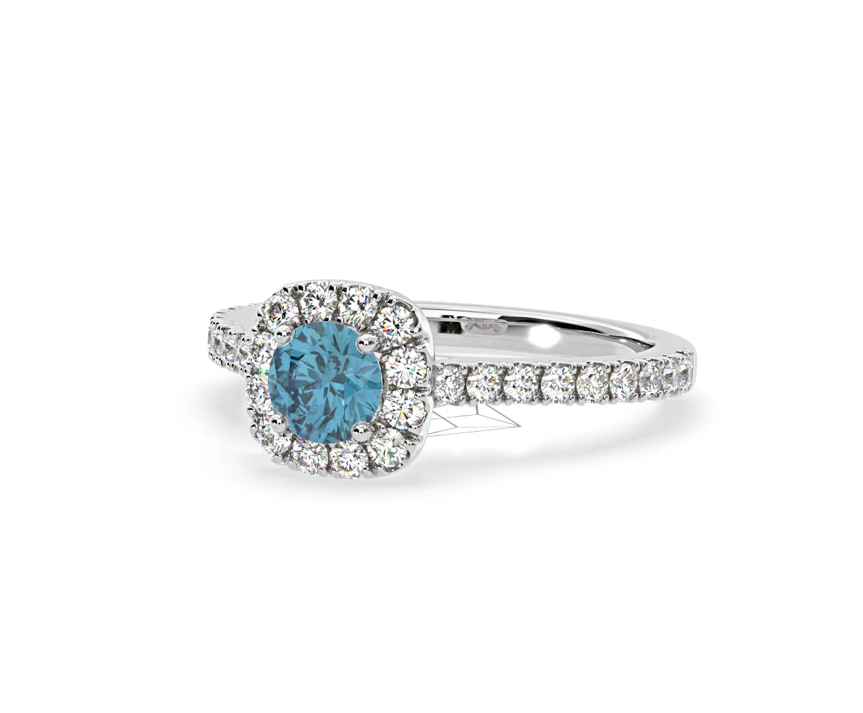 Elizabeth Blue Lab Diamond 1.00ct Halo Ring in 18K White Gold - Elara Collection - Image 13