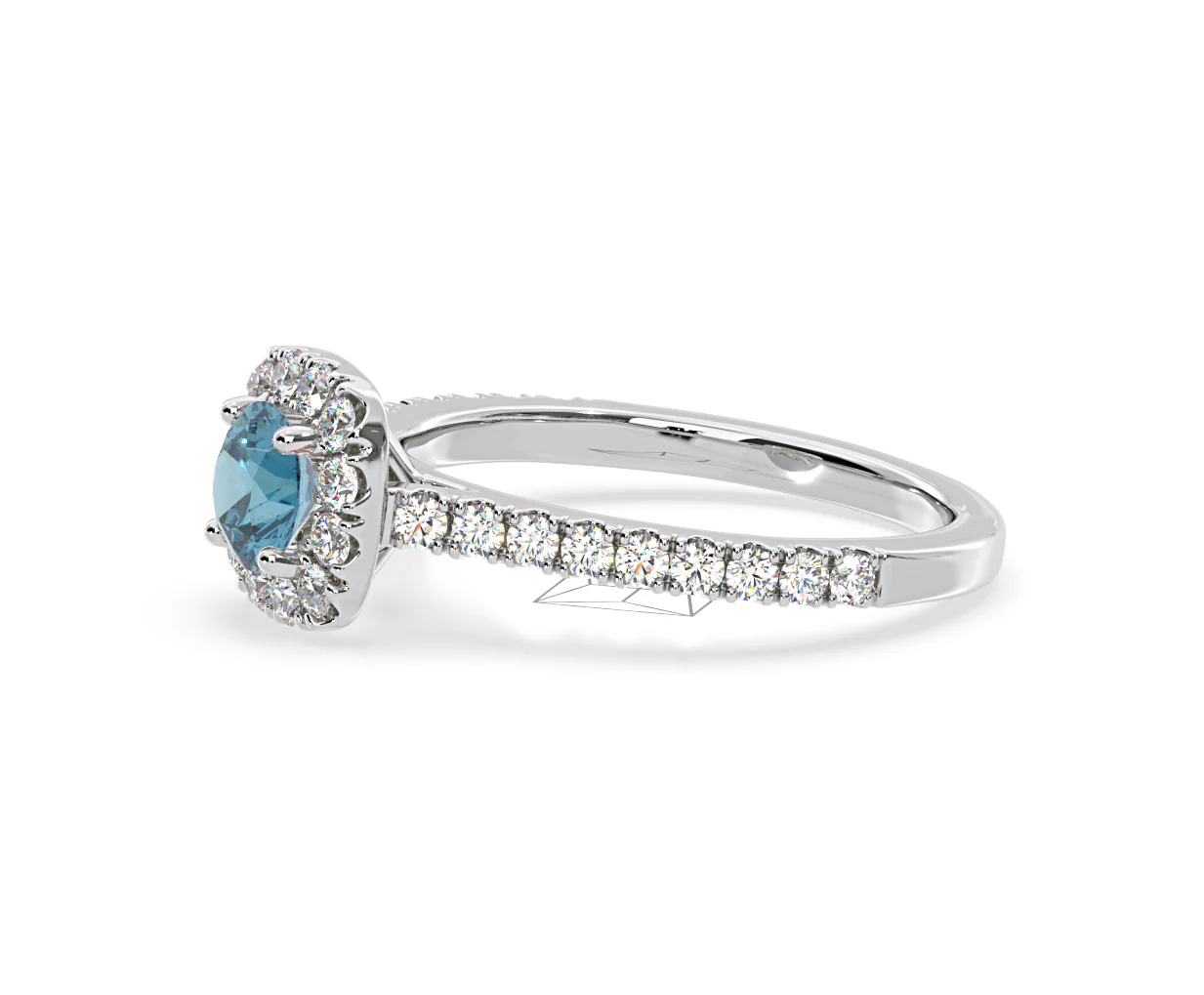 Elizabeth Blue Lab Diamond 1.00ct Halo Ring in 18K White Gold - Elara Collection - Image 22