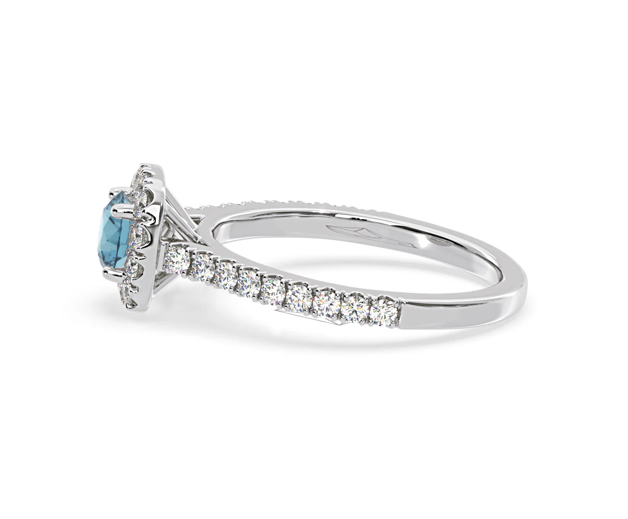 Elizabeth Blue Lab Diamond 1.00ct Halo Ring in 18K White Gold - Elara Collection - Image 27
