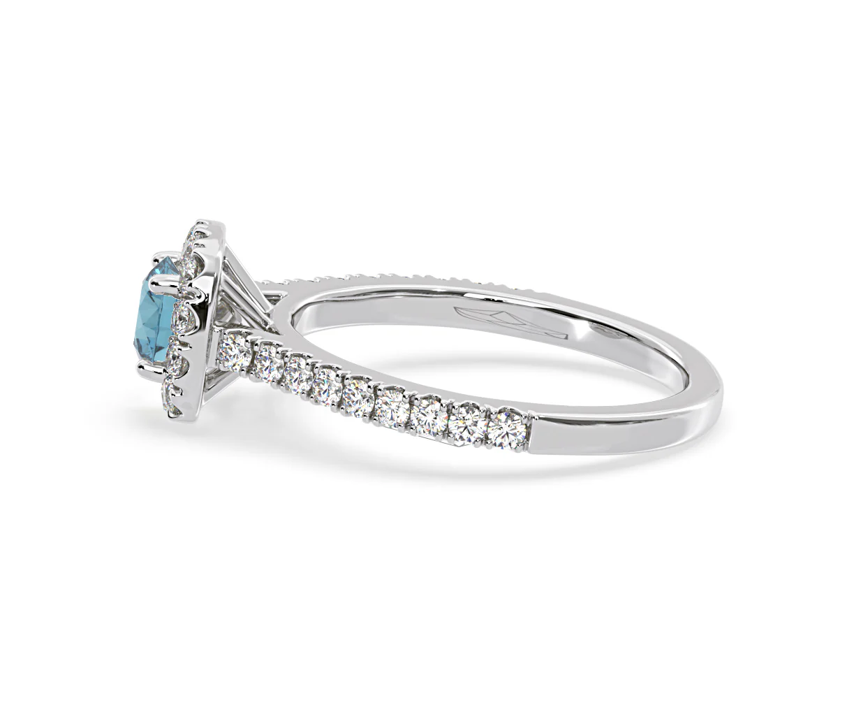 Elizabeth Blue Lab Diamond 1.00ct Halo Ring in 18K White Gold - Elara Collection - Image 28