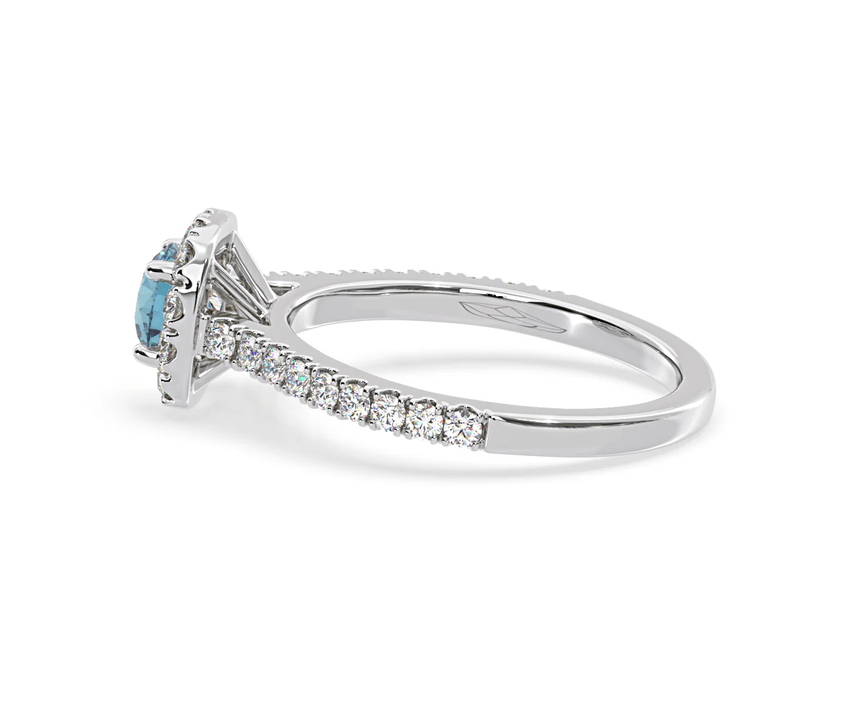 Elizabeth Blue Lab Diamond 1.00ct Halo Ring in 18K White Gold - Elara Collection - Image 30
