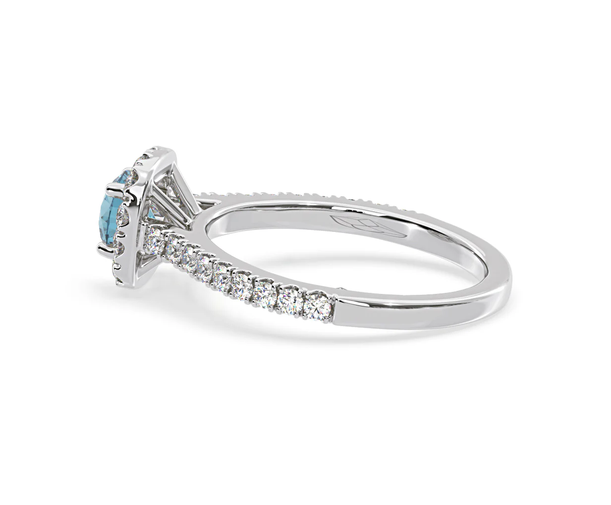 Elizabeth Blue Lab Diamond 1.00ct Halo Ring in 18K White Gold - Elara Collection - Image 31