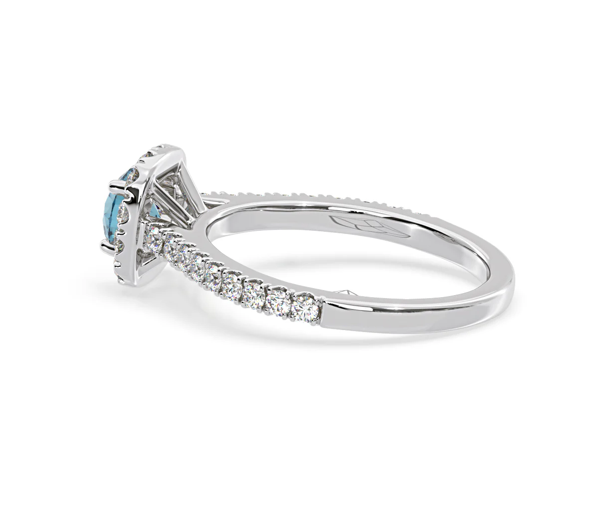 Elizabeth Blue Lab Diamond 1.00ct Halo Ring in 18K White Gold - Elara Collection - Image 32