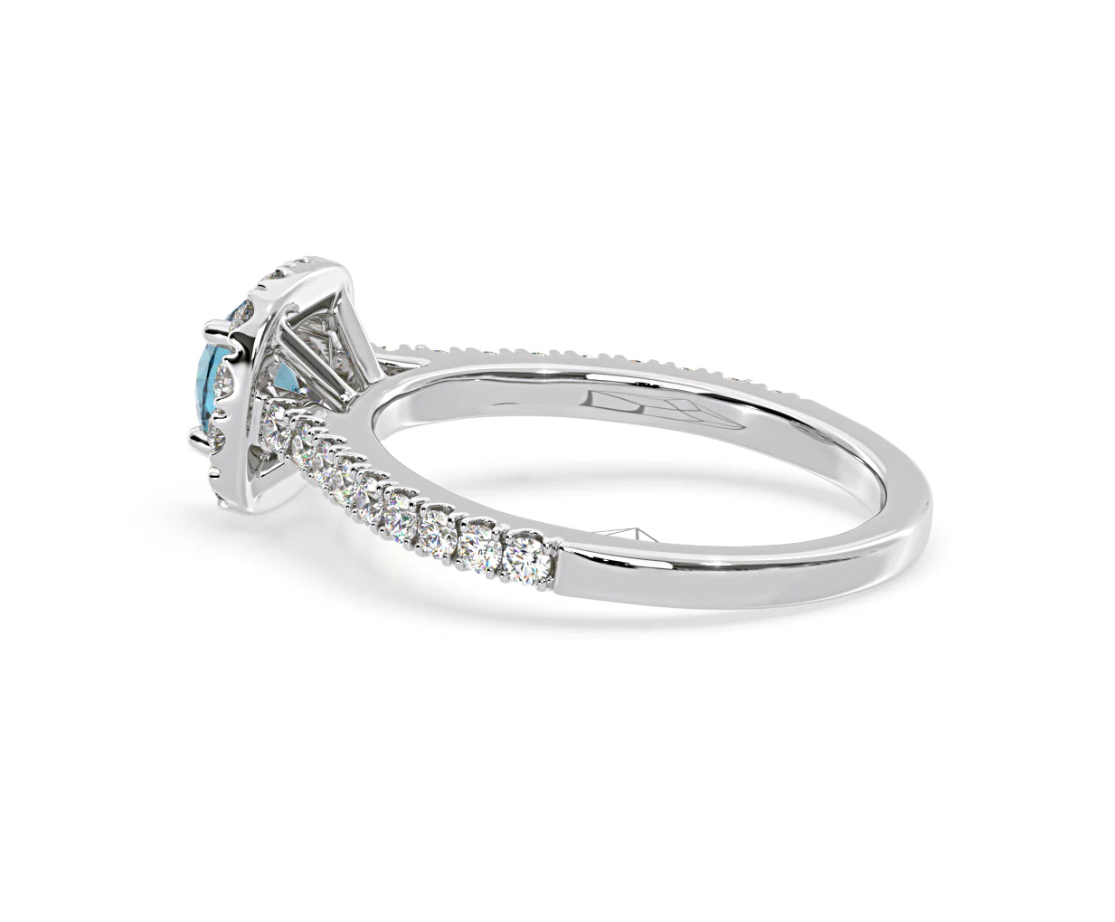 Elizabeth Blue Lab Diamond 1.00ct Halo Ring in 18K White Gold - Elara Collection - Image 33