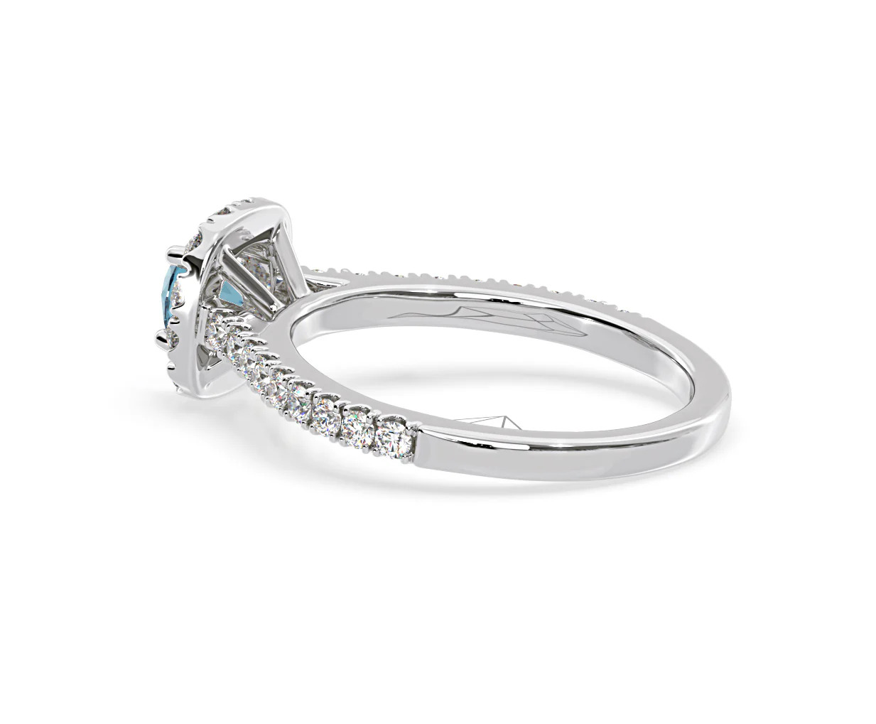 Elizabeth Blue Lab Diamond 1.00ct Halo Ring in 18K White Gold - Elara Collection - Image 34