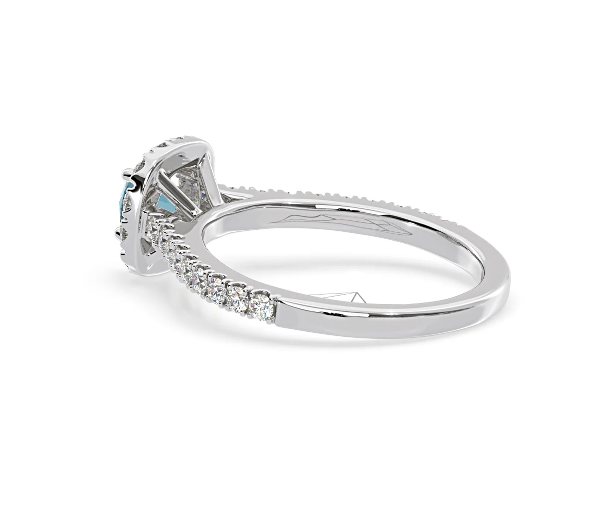 Elizabeth Blue Lab Diamond 1.00ct Halo Ring in 18K White Gold - Elara Collection - Image 35