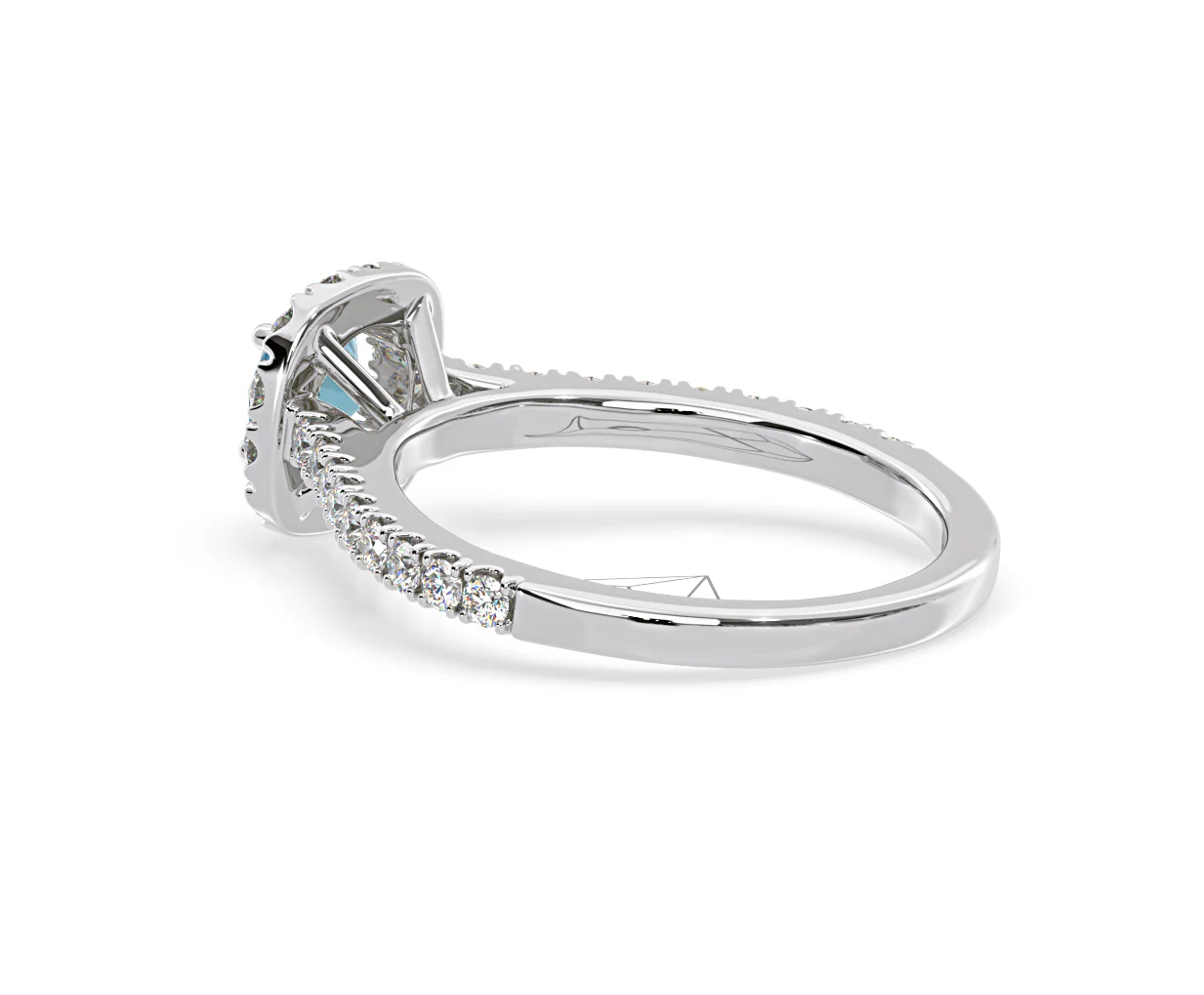 Elizabeth Blue Lab Diamond 1.00ct Halo Ring in 18K White Gold - Elara Collection - Image 36