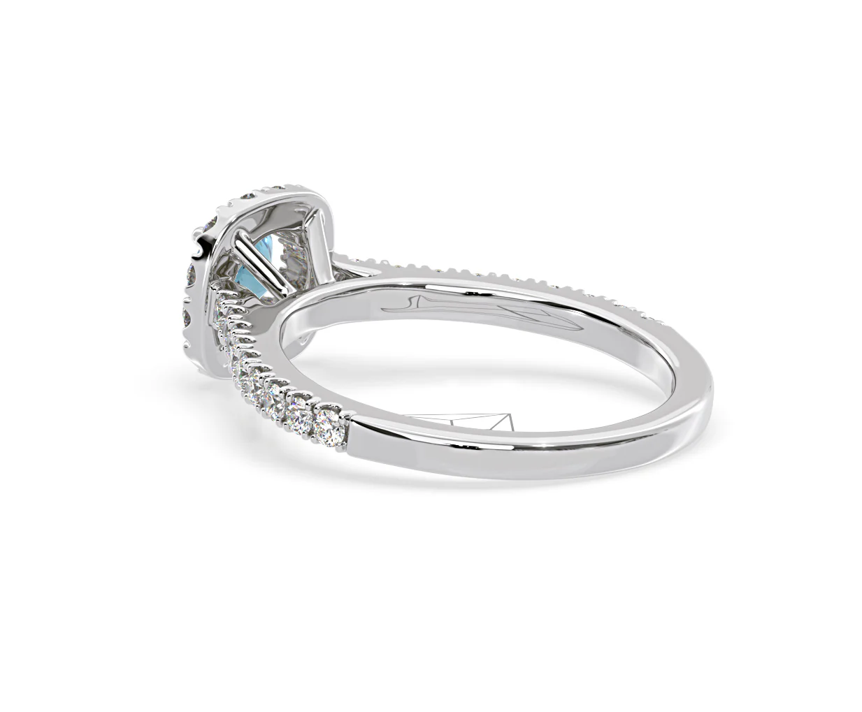 Elizabeth Blue Lab Diamond 1.00ct Halo Ring in 18K White Gold - Elara Collection - Image 37