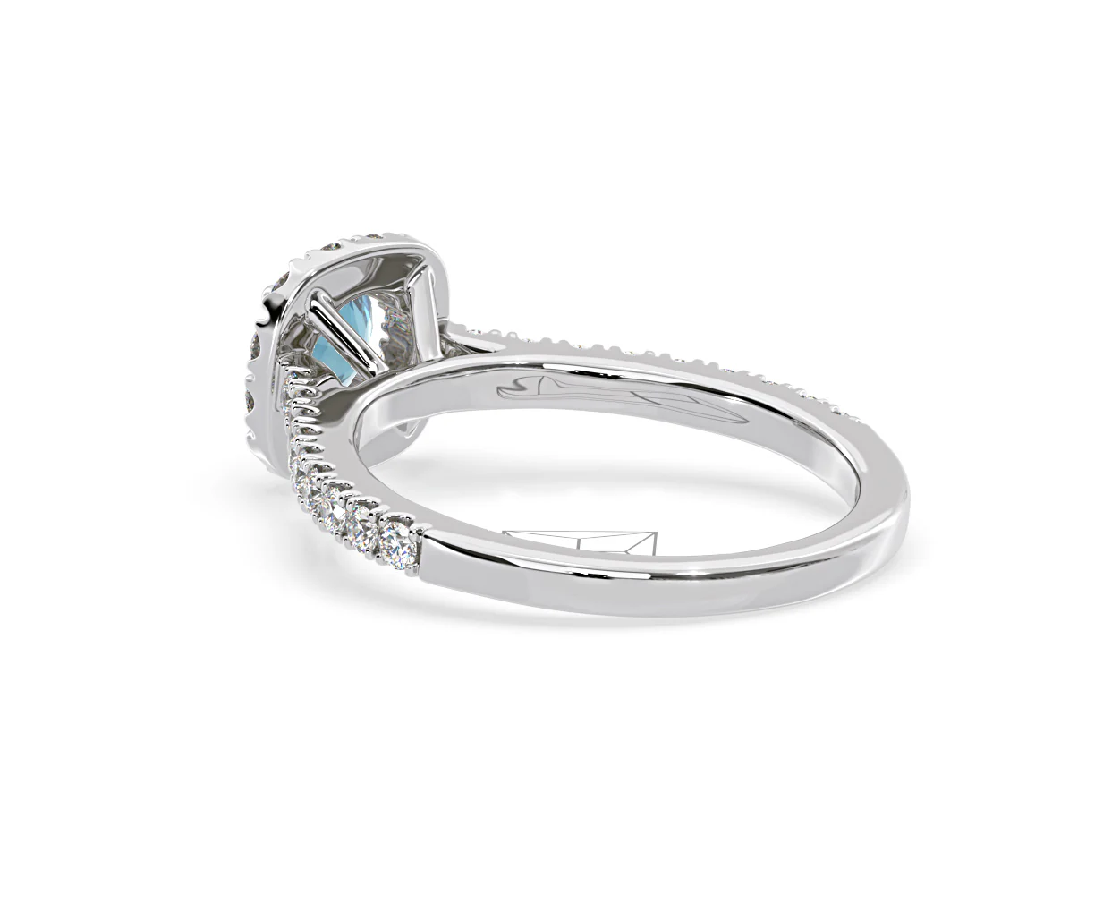 Elizabeth Blue Lab Diamond 1.00ct Halo Ring in 18K White Gold - Elara Collection - Image 38