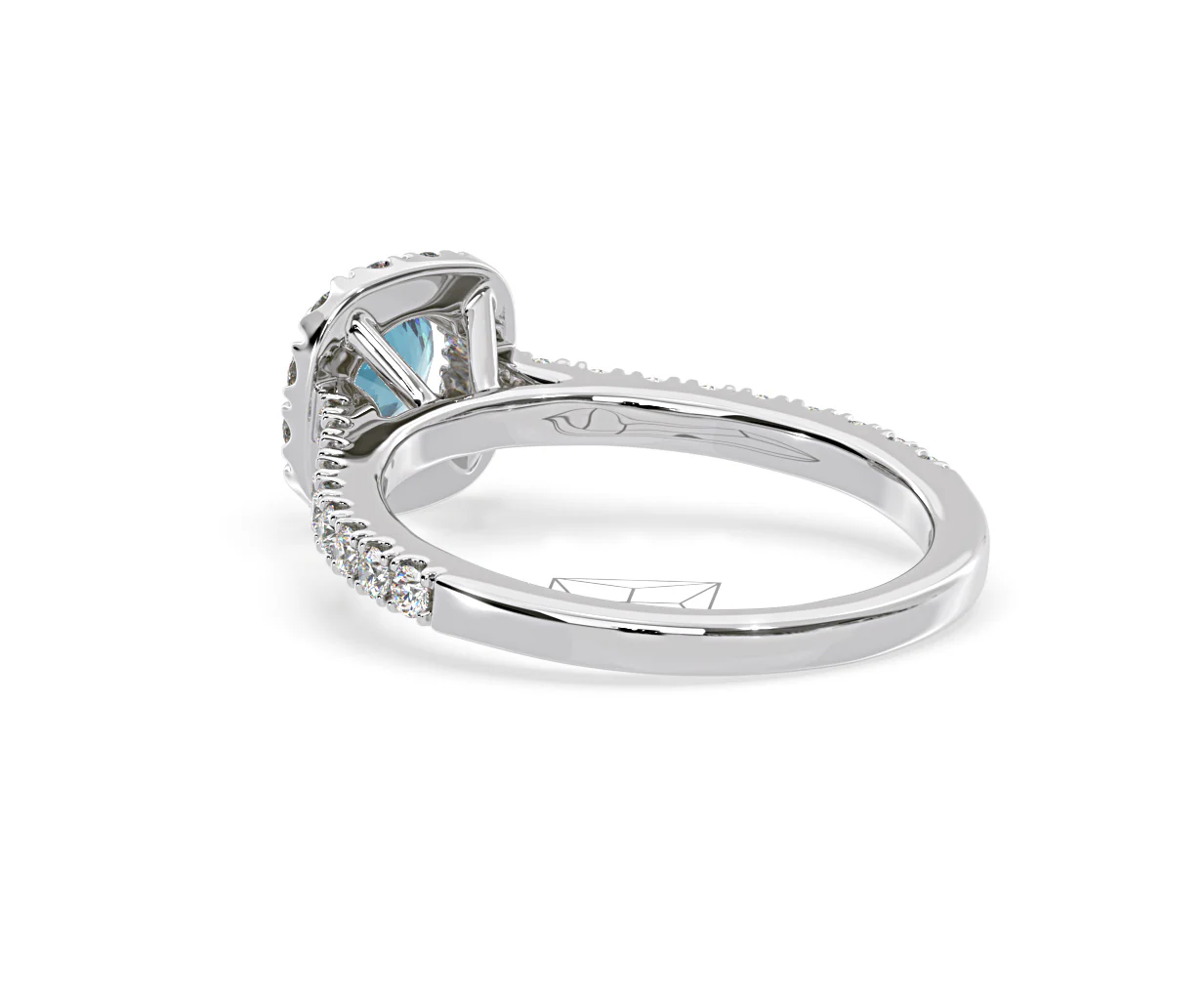 Elizabeth Blue Lab Diamond 1.00ct Halo Ring in 18K White Gold - Elara Collection - Image 39