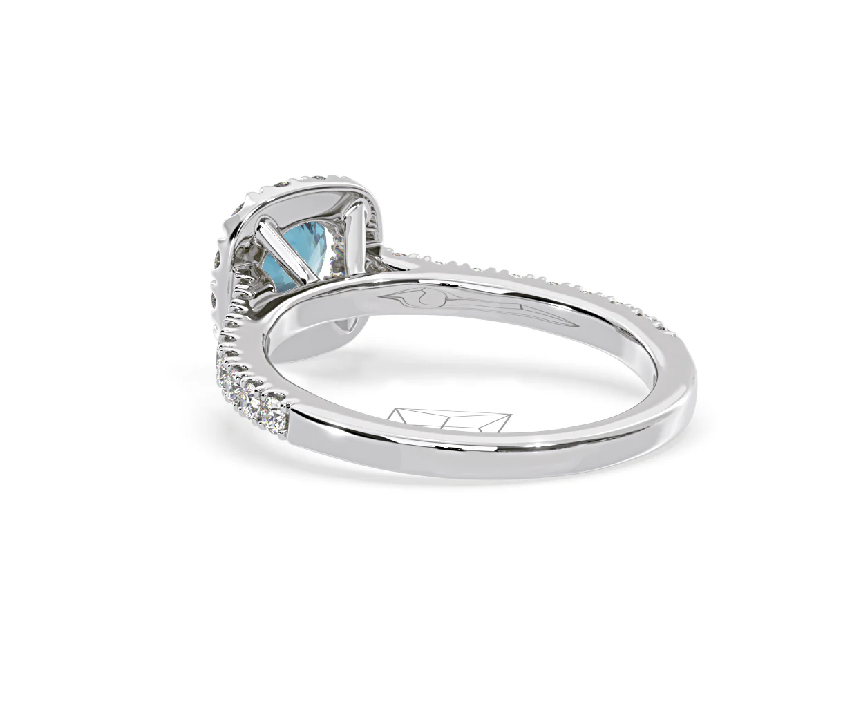 Elizabeth Blue Lab Diamond 1.00ct Halo Ring in 18K White Gold - Elara Collection - Image 40