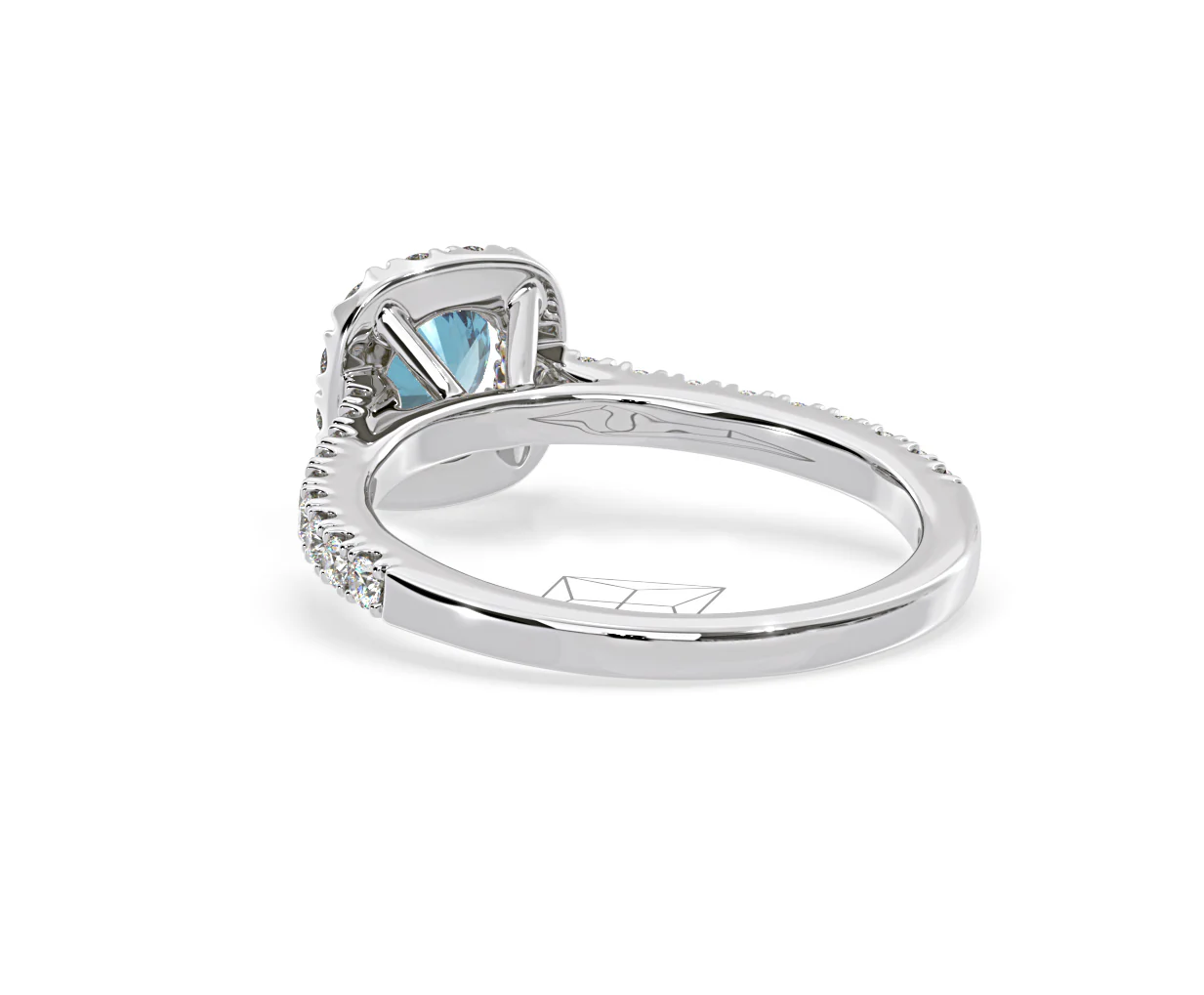 Elizabeth Blue Lab Diamond 1.00ct Halo Ring in 18K White Gold - Elara Collection - Image 41