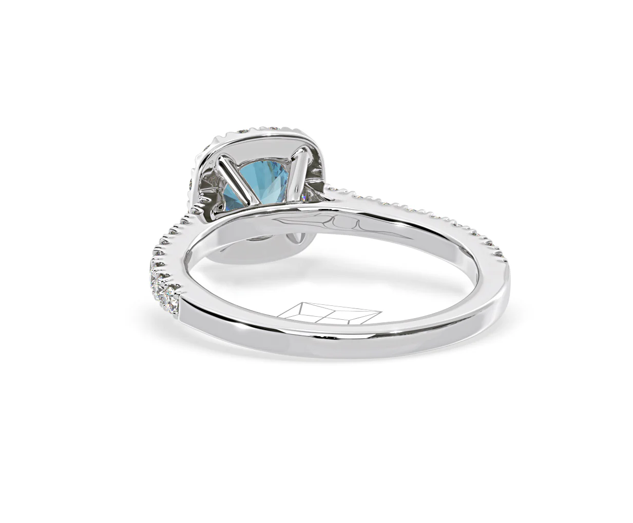 Elizabeth Blue Lab Diamond 1.00ct Halo Ring in 18K White Gold - Elara Collection - Image 43