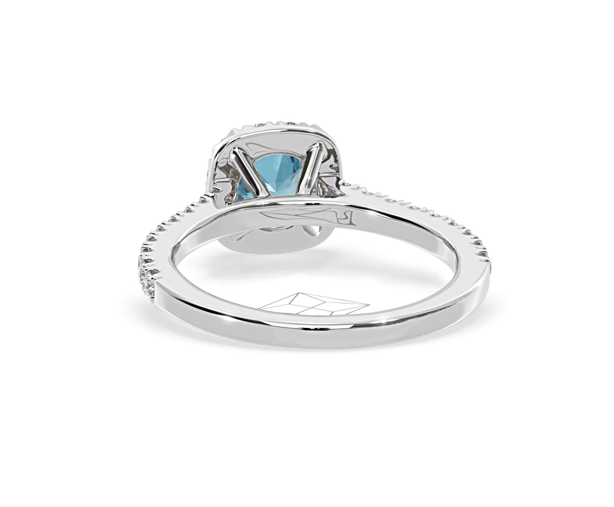 Elizabeth Blue Lab Diamond 1.00ct Halo Ring in 18K White Gold - Elara Collection - Image 45