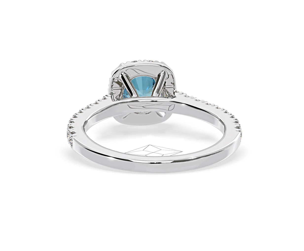 Elizabeth Blue Lab Diamond 1.00ct Halo Ring in 18K White Gold - Elara Collection - Image 46