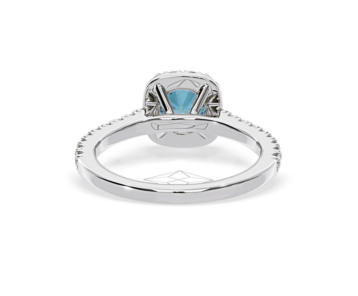 Elizabeth Blue Lab Diamond 1.00ct Halo Ring in 18K White Gold - Elara Collection - Image 48