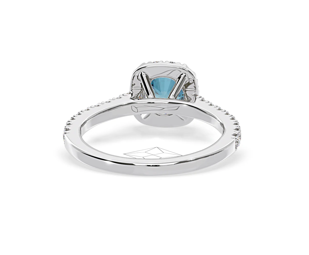 Elizabeth Blue Lab Diamond 1.00ct Halo Ring in 18K White Gold - Elara Collection - Image 49