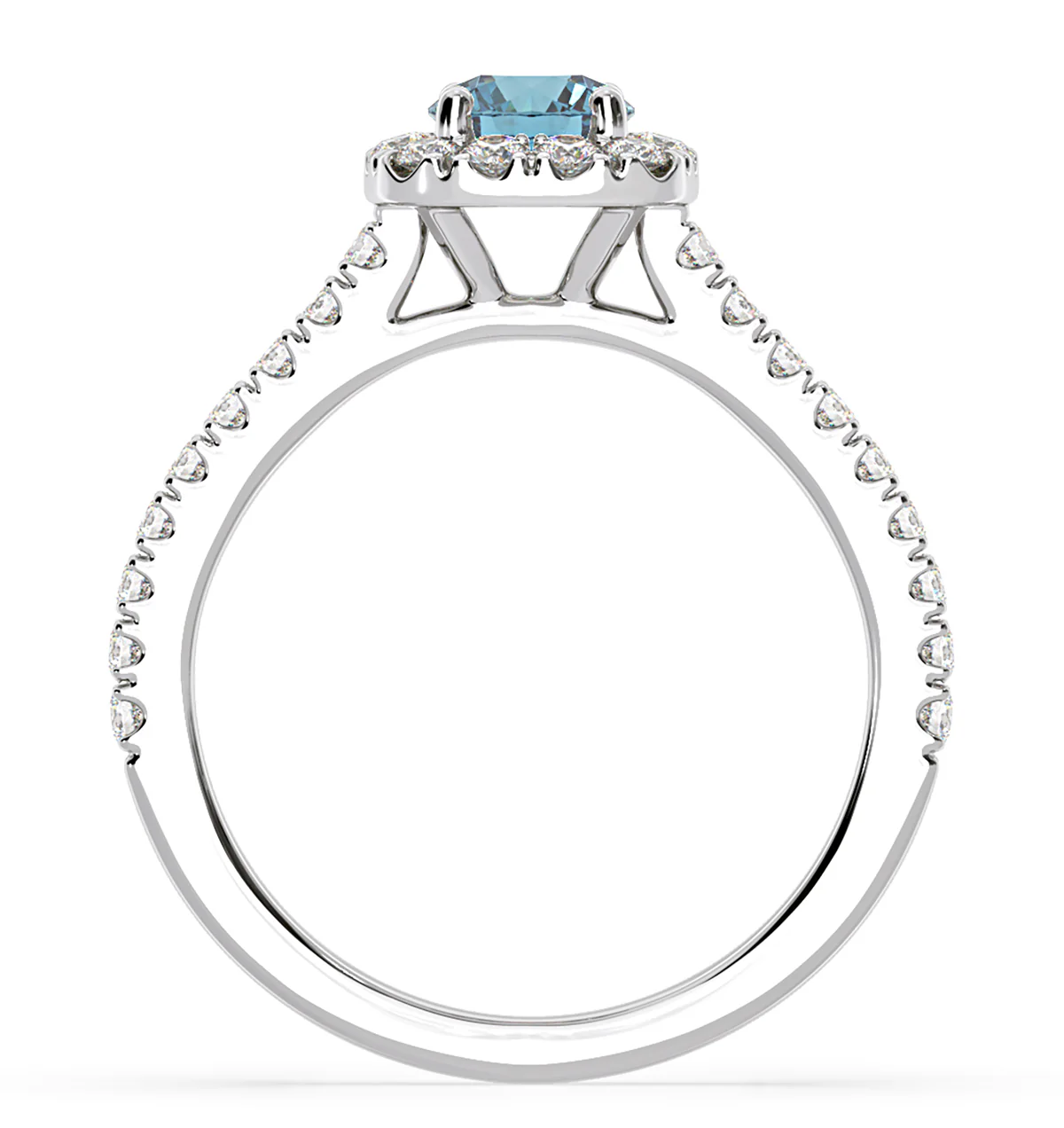 Elizabeth Blue Lab Diamond 1.00ct Halo Ring in 18K White Gold - Elara Collection - Image 5