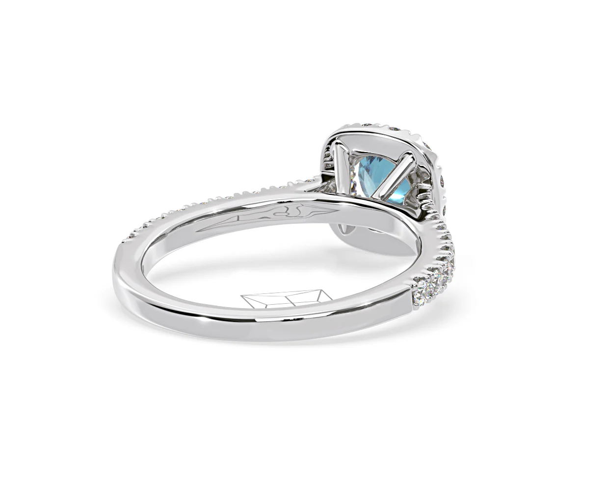 Elizabeth Blue Lab Diamond 1.00ct Halo Ring in 18K White Gold - Elara Collection - Image 54