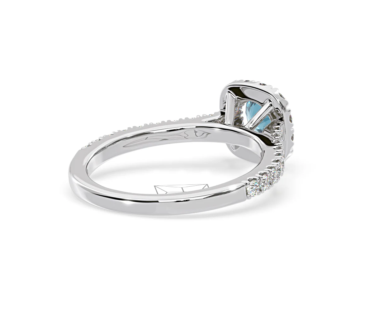 Elizabeth Blue Lab Diamond 1.00ct Halo Ring in 18K White Gold - Elara Collection - Image 56
