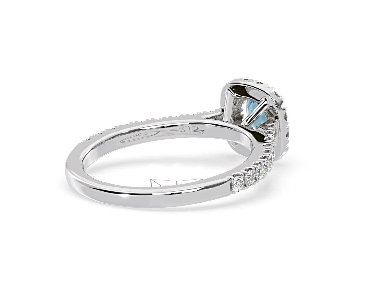 Elizabeth Blue Lab Diamond 1.00ct Halo Ring in 18K White Gold - Elara Collection - Image 57