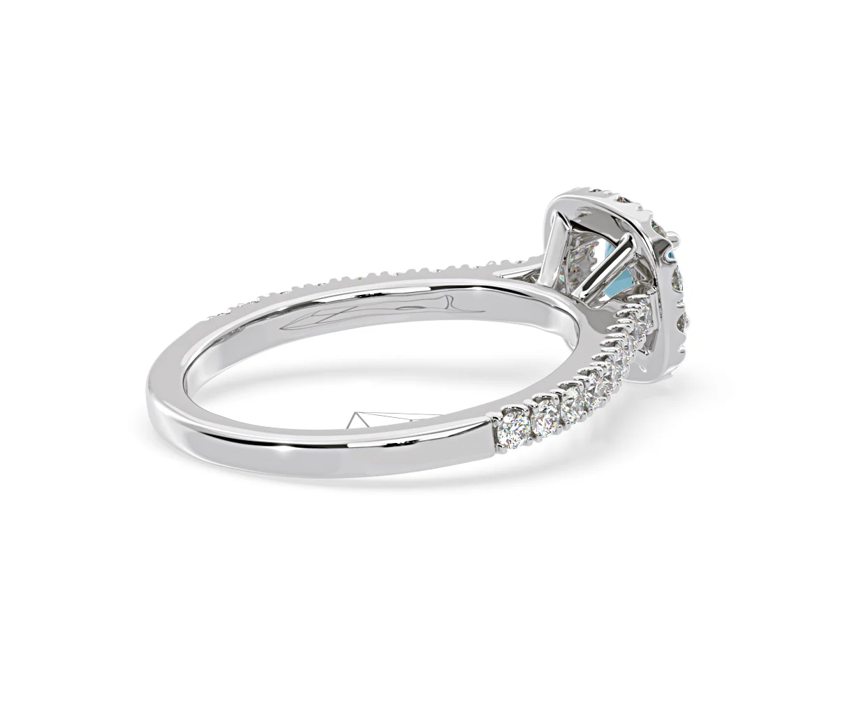 Elizabeth Blue Lab Diamond 1.00ct Halo Ring in 18K White Gold - Elara Collection - Image 59