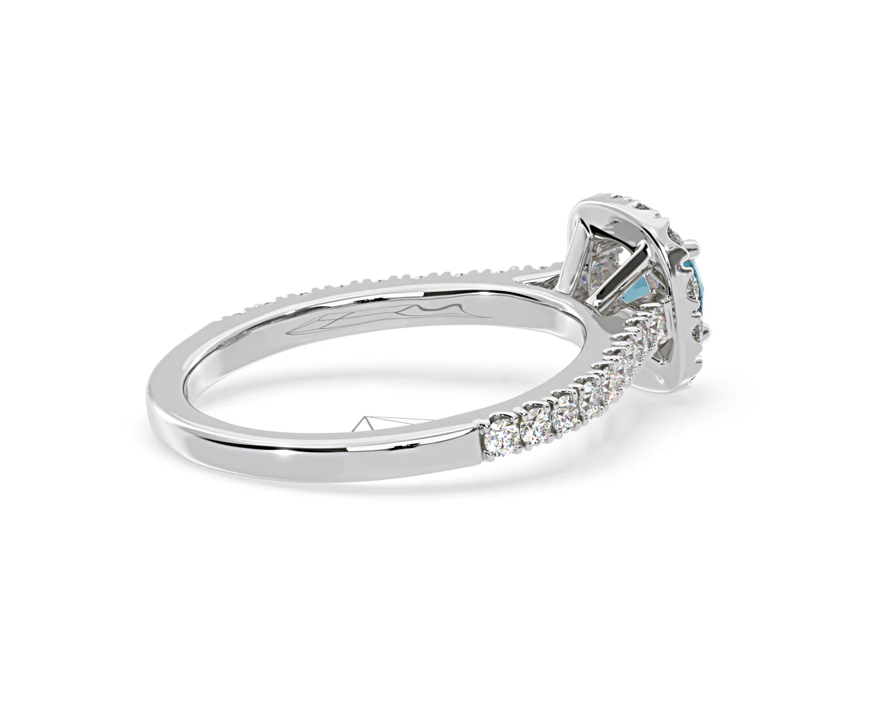 Elizabeth Blue Lab Diamond 1.00ct Halo Ring in 18K White Gold - Elara Collection - Image 60