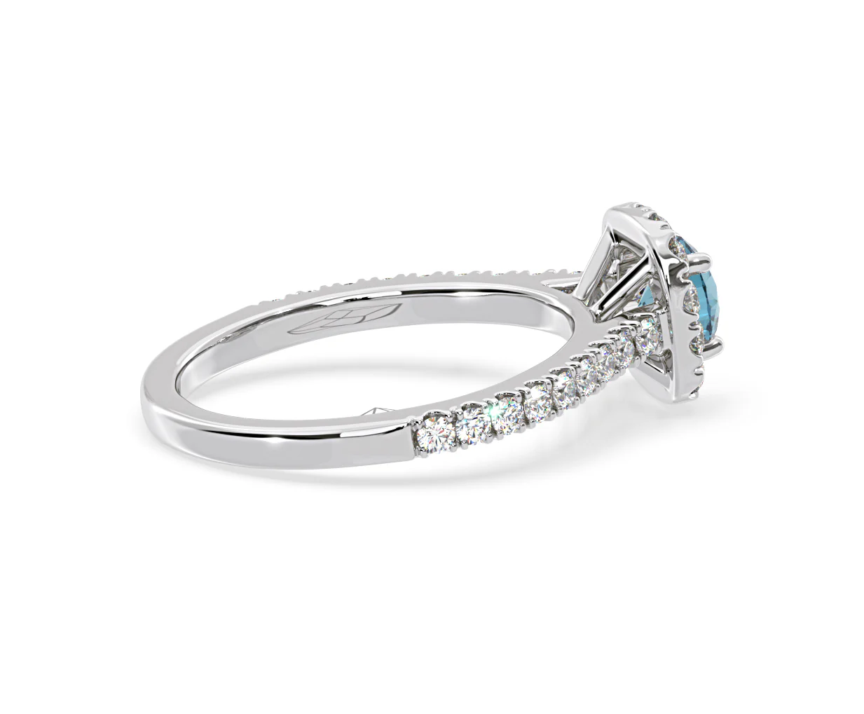 Elizabeth Blue Lab Diamond 1.00ct Halo Ring in 18K White Gold - Elara Collection - Image 63