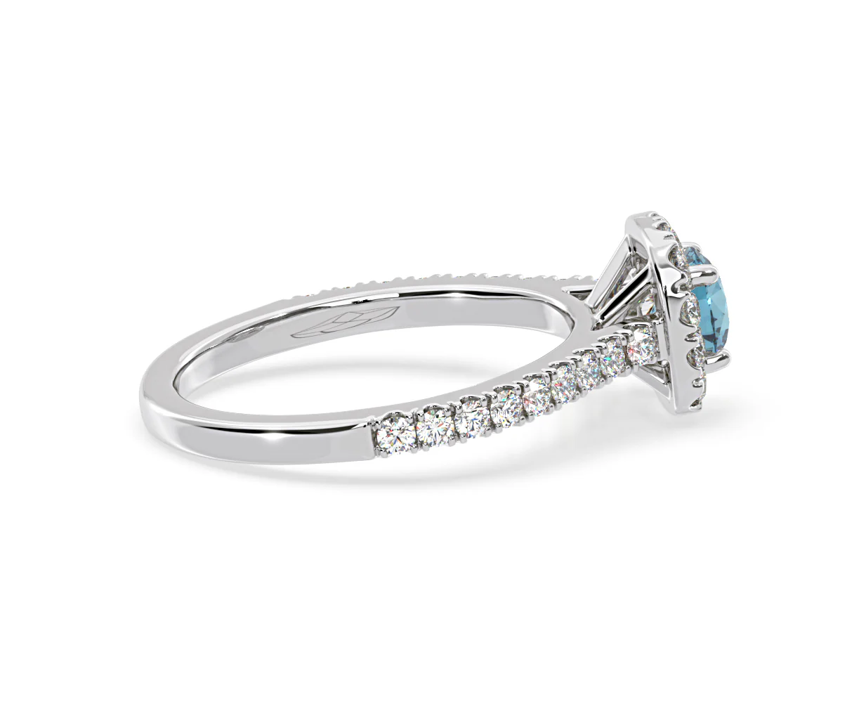 Elizabeth Blue Lab Diamond 1.00ct Halo Ring in 18K White Gold - Elara Collection - Image 65