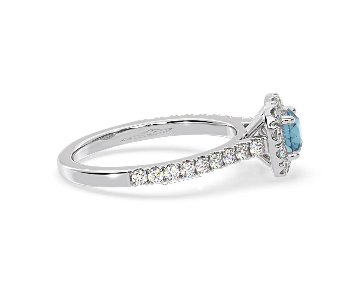 Elizabeth Blue Lab Diamond 1.00ct Halo Ring in 18K White Gold - Elara Collection - Image 68