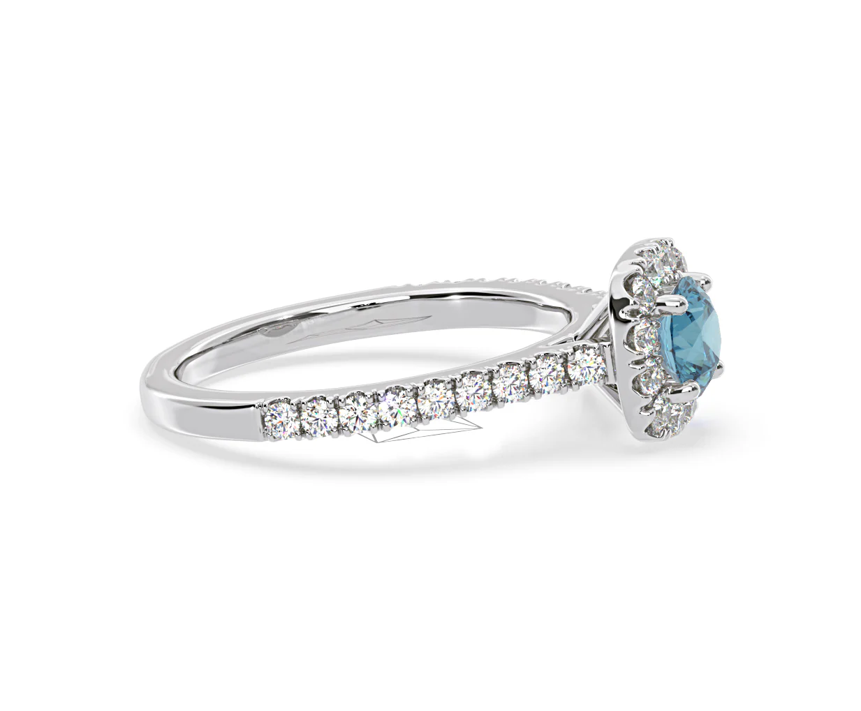 Elizabeth Blue Lab Diamond 1.00ct Halo Ring in 18K White Gold - Elara Collection - Image 71