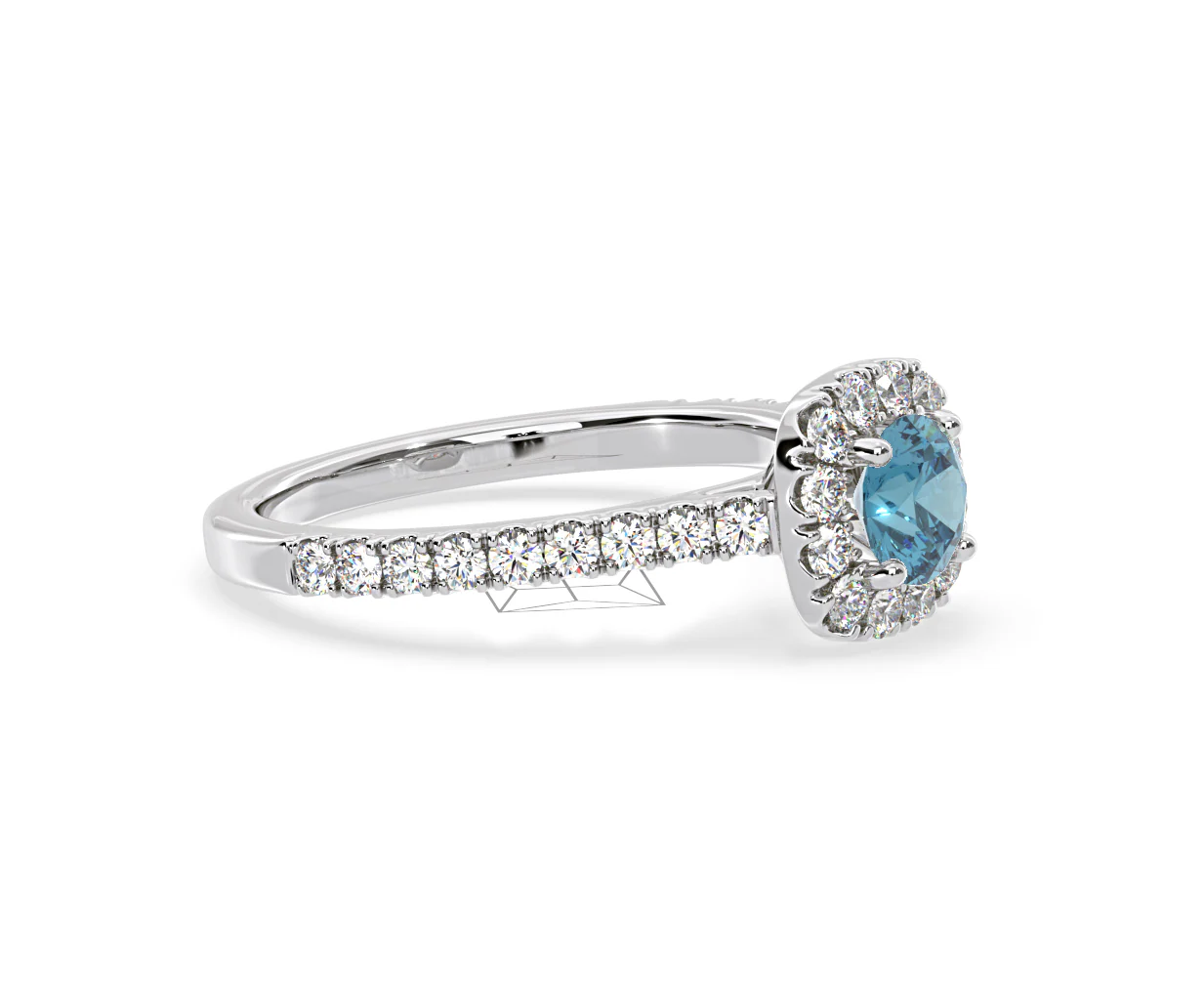 Elizabeth Blue Lab Diamond 1.00ct Halo Ring in 18K White Gold - Elara Collection - Image 75