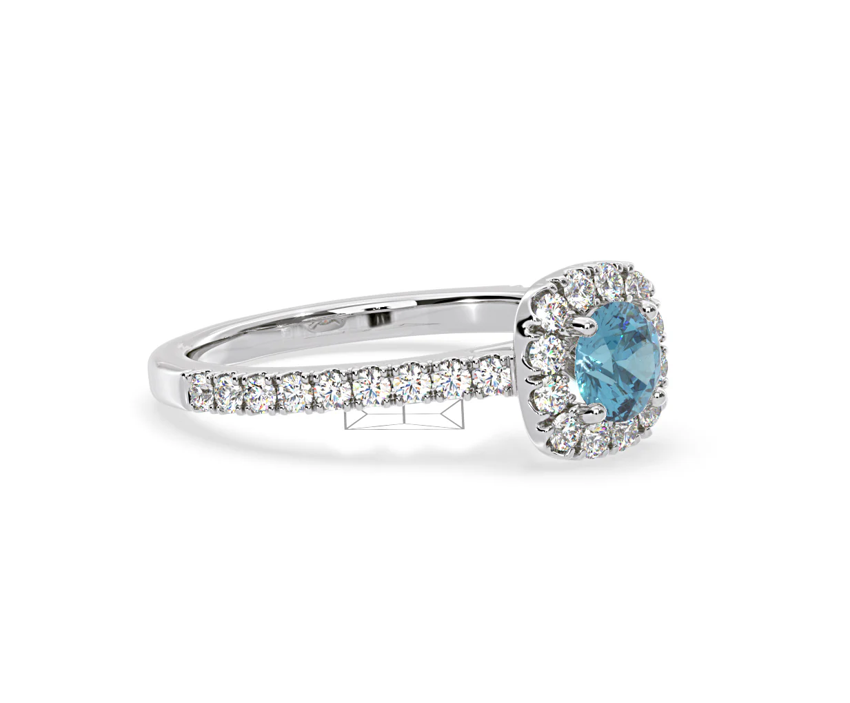 Elizabeth Blue Lab Diamond 1.00ct Halo Ring in 18K White Gold - Elara Collection - Image 77