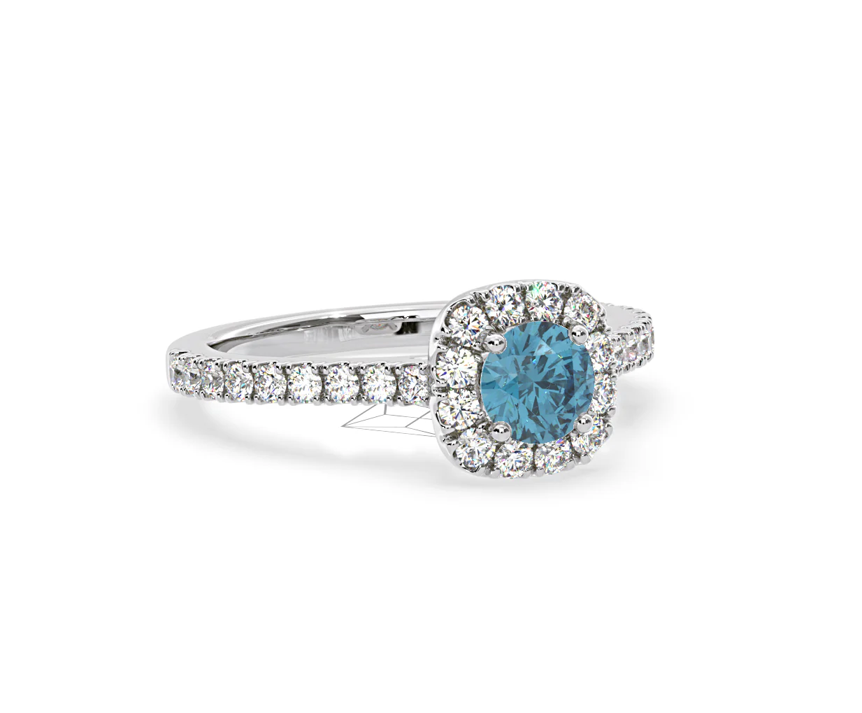 Elizabeth Blue Lab Diamond 1.00ct Halo Ring in 18K White Gold - Elara Collection - Image 82