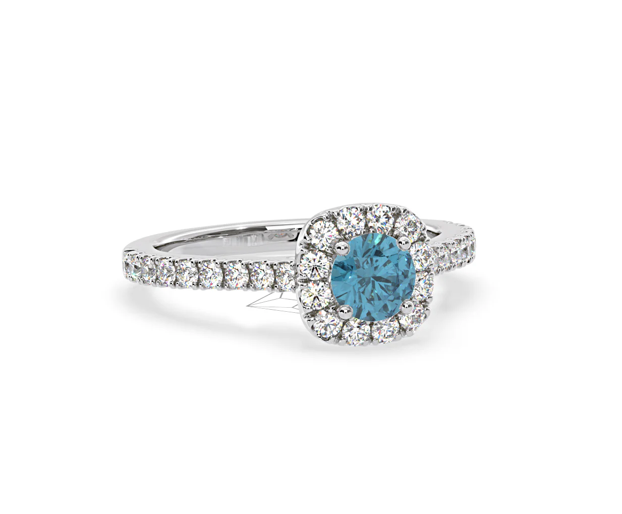 Elizabeth Blue Lab Diamond 1.00ct Halo Ring in 18K White Gold - Elara Collection - Image 83