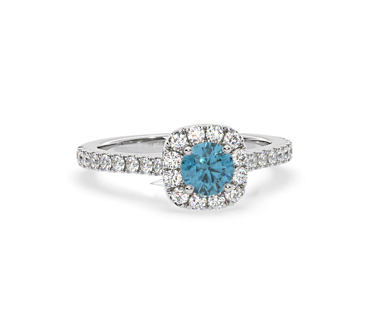 Elizabeth Blue Lab Diamond 1.00ct Halo Ring in 18K White Gold - Elara Collection - Image 85