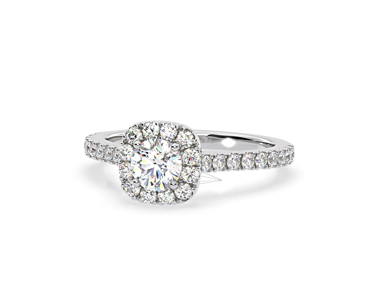 Elizabeth Diamond Halo Engagement Ring 18K White Gold 1.00ct G/SI2 - Image 11