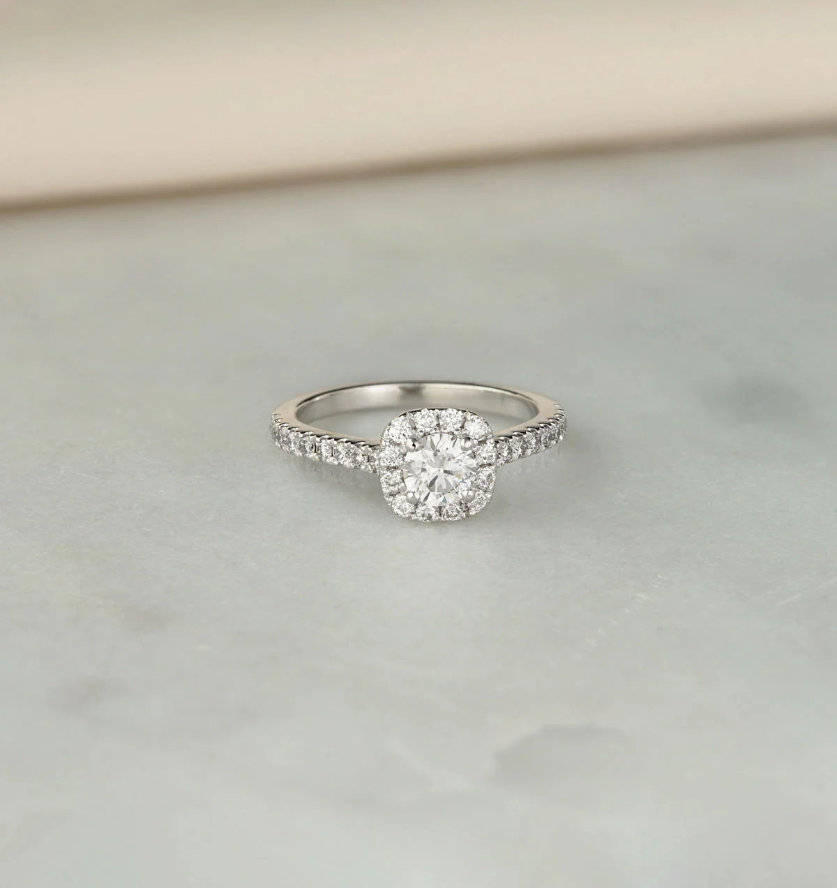Elizabeth Diamond Halo Engagement Ring 18K White Gold 1.00ct G/SI2 - Image 6