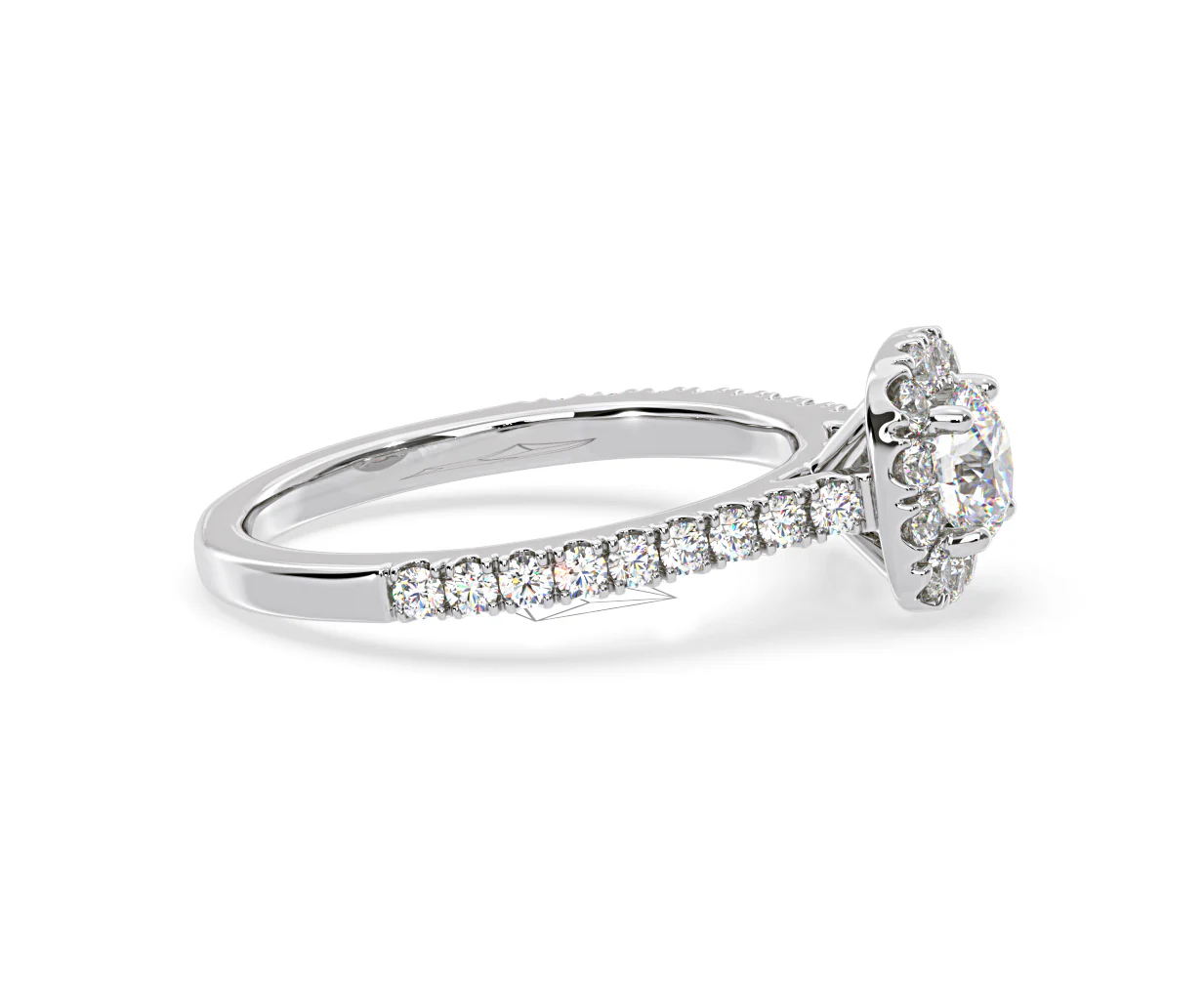 Elizabeth Diamond Halo Engagement Ring 18K White Gold 1.00ct G/SI2 - Image 70