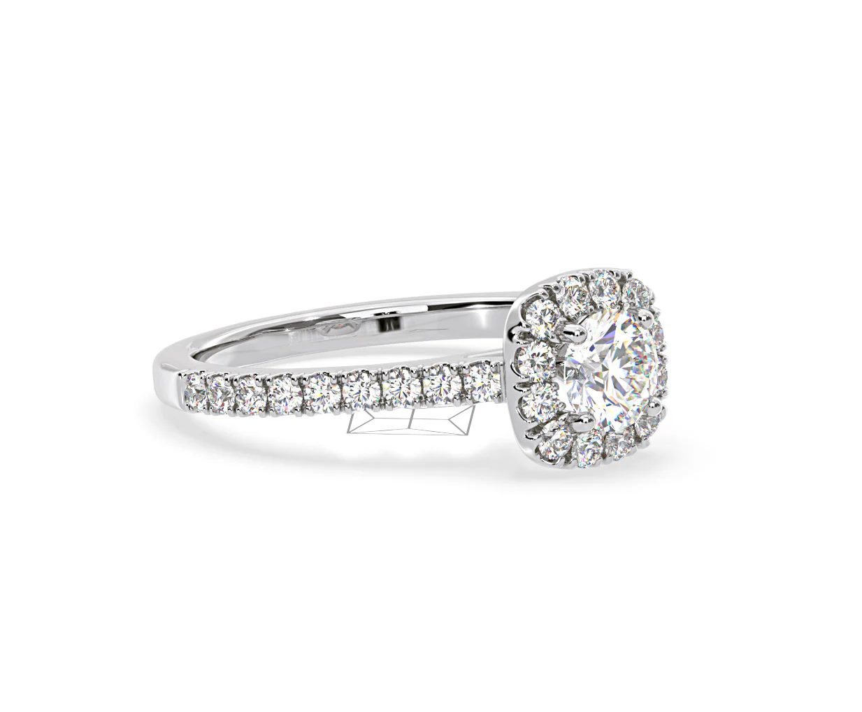 Elizabeth Diamond Halo Engagement Ring 18K White Gold 1.00ct G/SI2 - Image 78