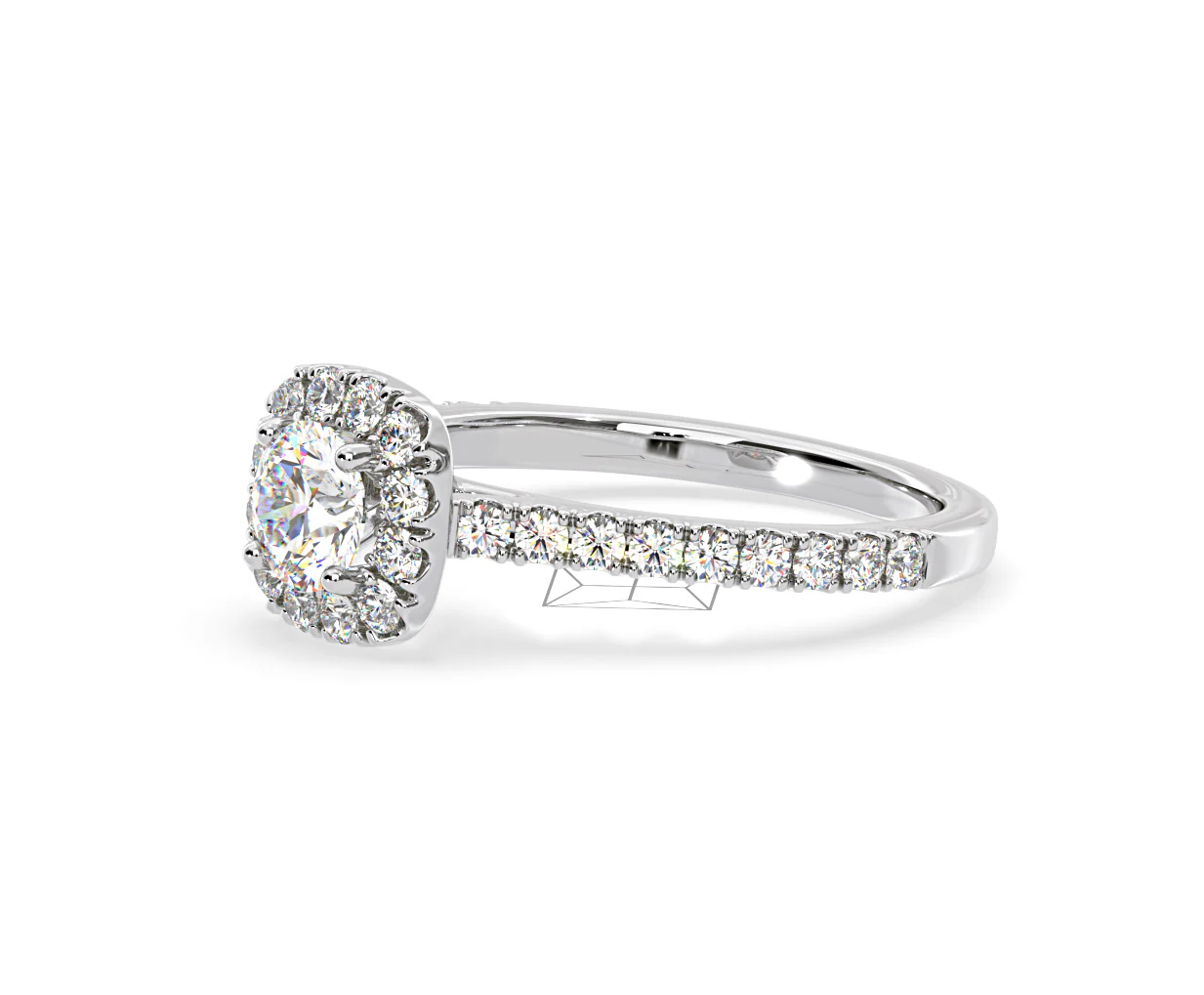 Elizabeth Diamond Halo Engagement Ring 18K White Gold 1.00ct G/VS2 - Image 19