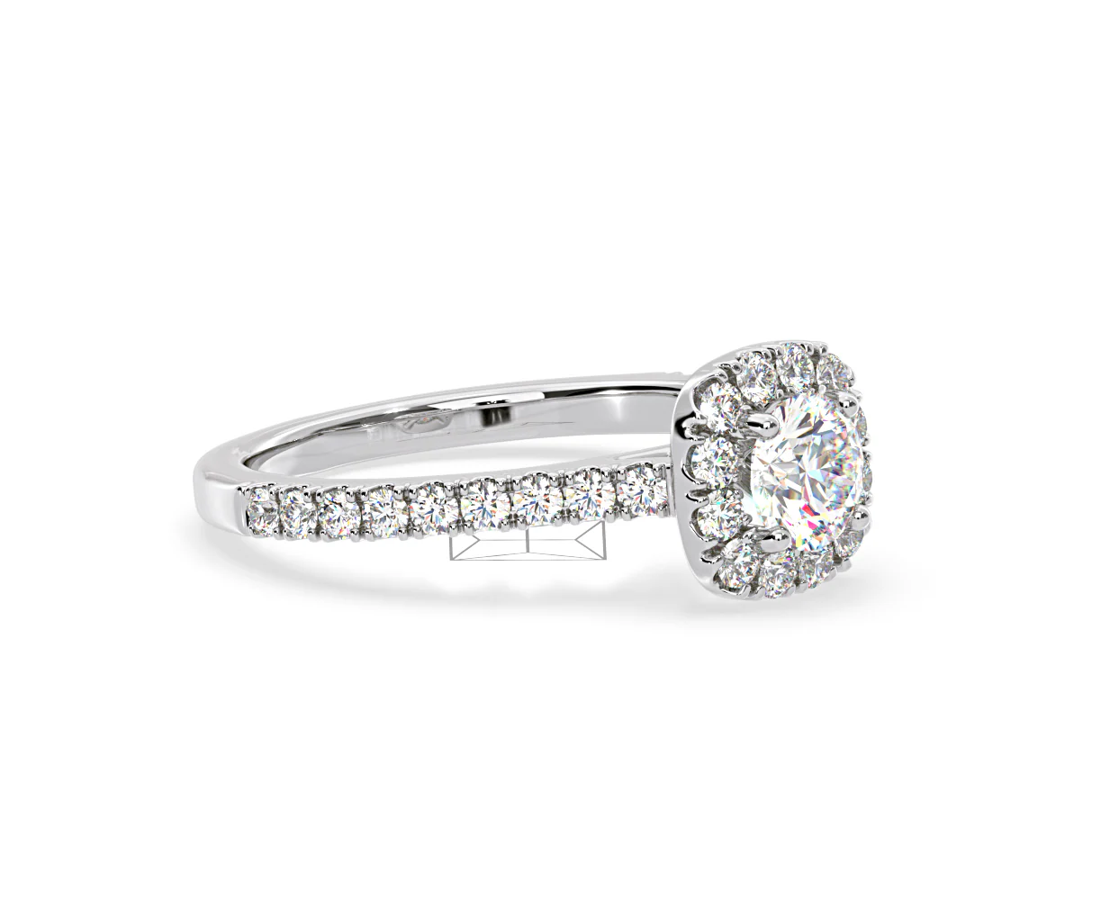 Elizabeth Diamond Halo Engagement Ring 18K White Gold 1.00ct G/VS2 - Image 77
