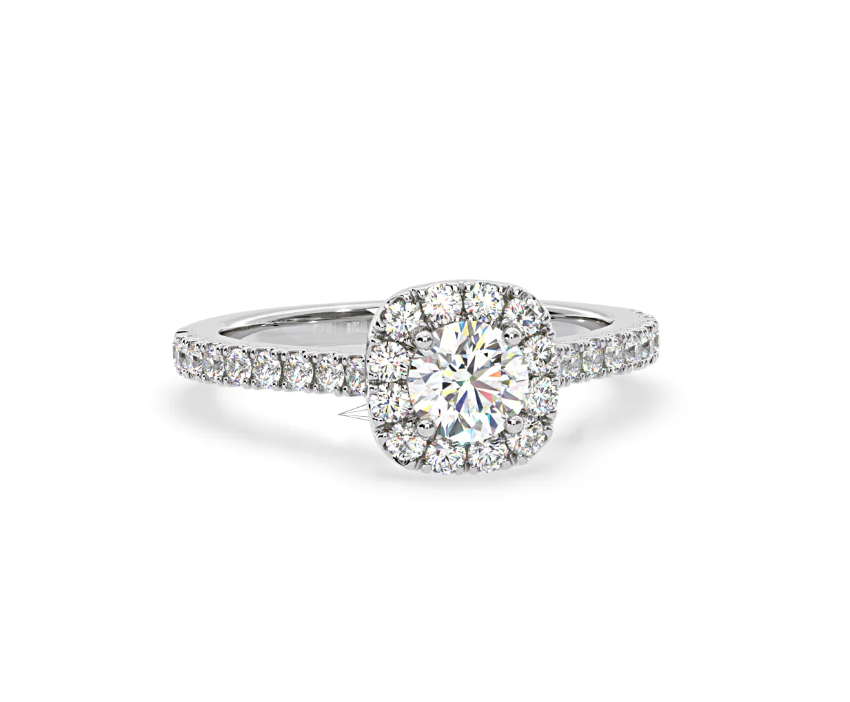 Elizabeth Diamond Halo Engagement Ring 18K White Gold 1.00ct G/VS2 - Image 85