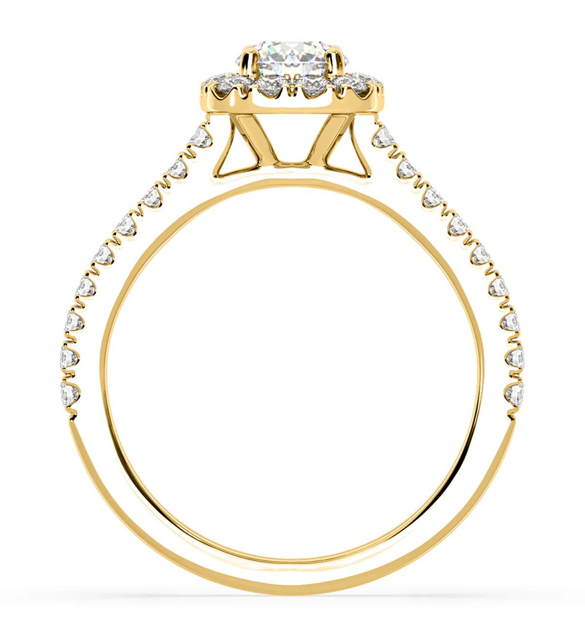 Elizabeth Diamond Halo Engagement Ring in 18K Gold 1.00ct G/SI2 - Image 4