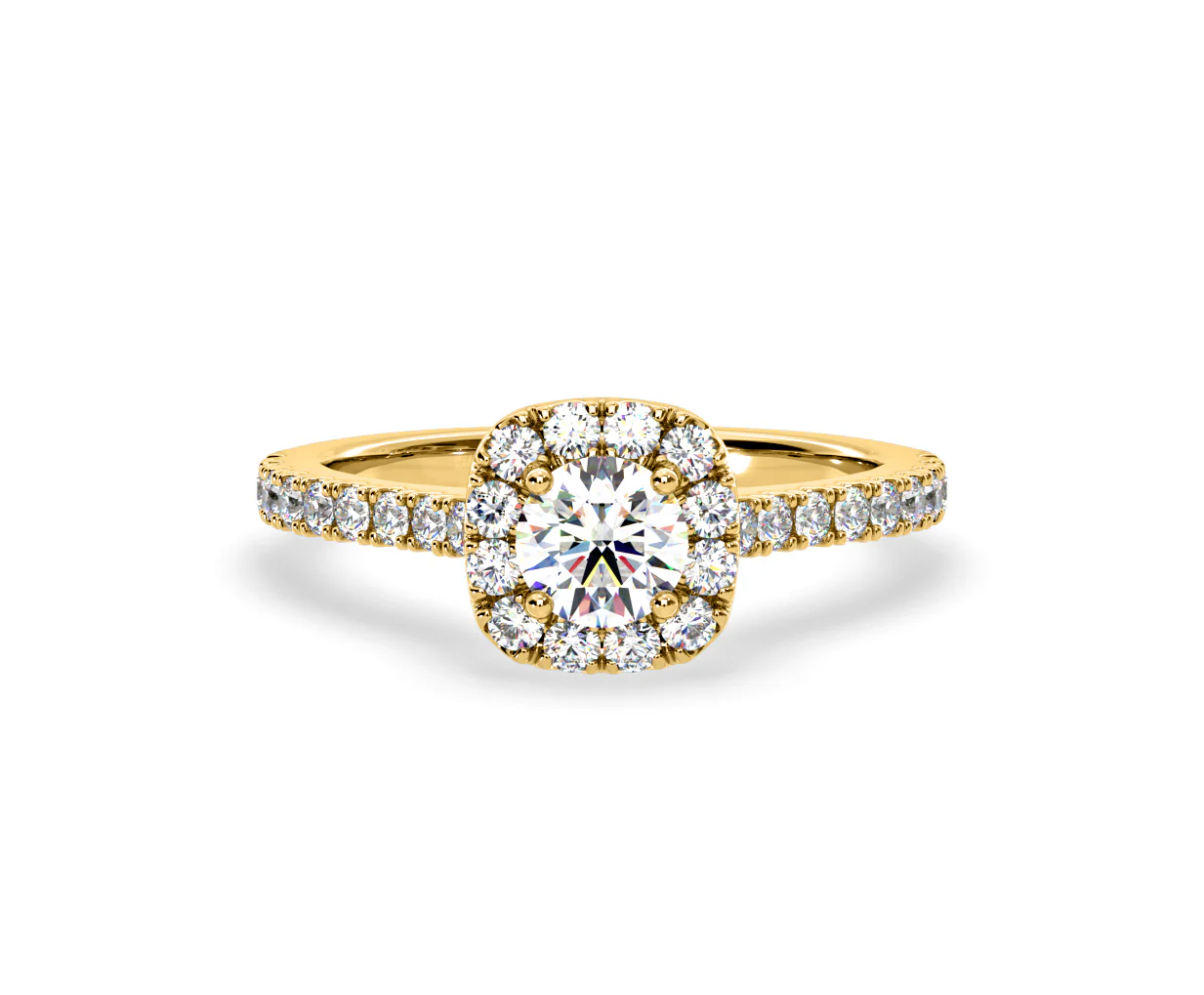 Elizabeth Diamond Halo Engagement Ring in 18K Gold 1.00ct G/SI2 - Image 7