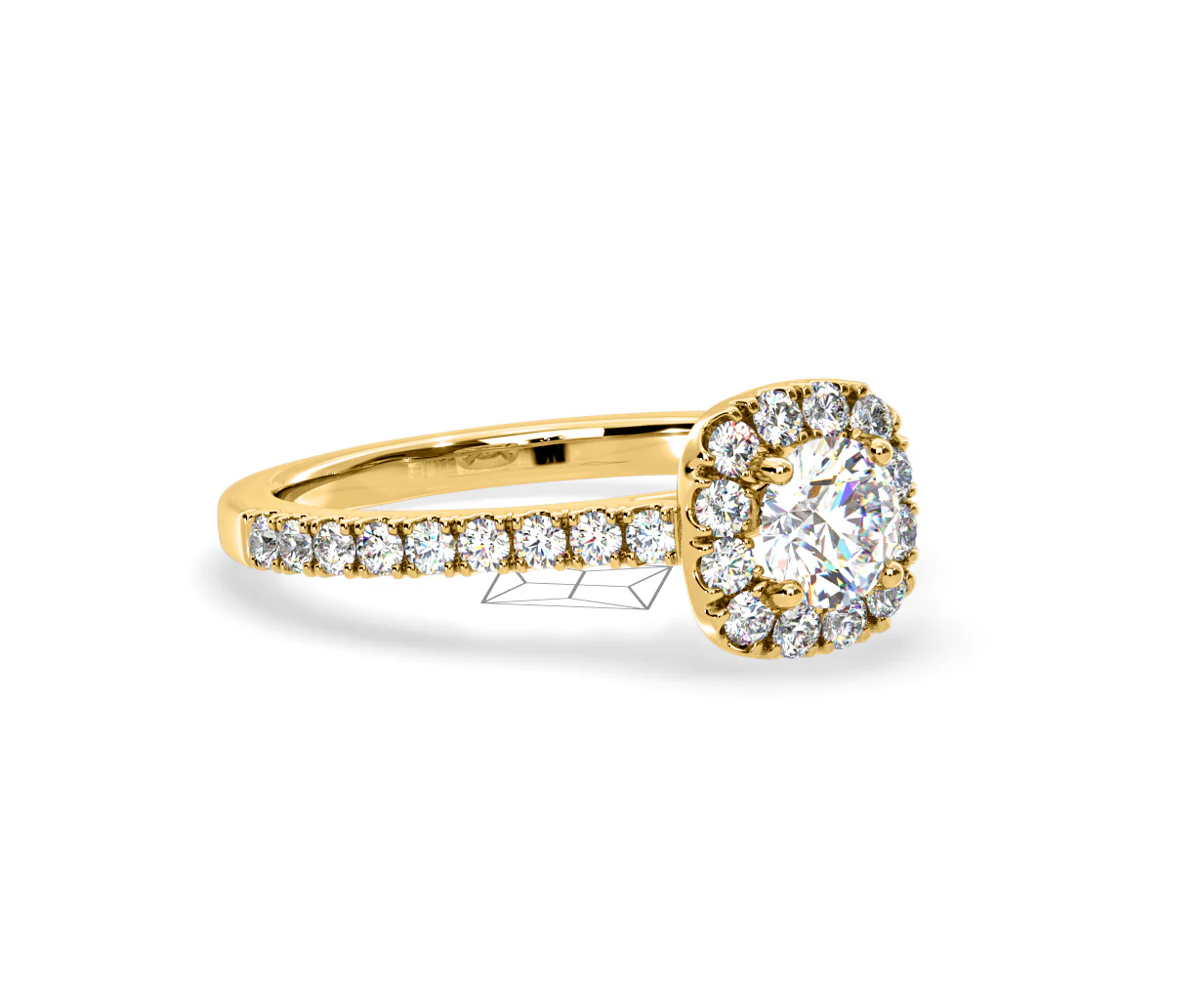 Elizabeth Diamond Halo Engagement Ring in 18K Gold 1.00ct G/SI2 - Image 78