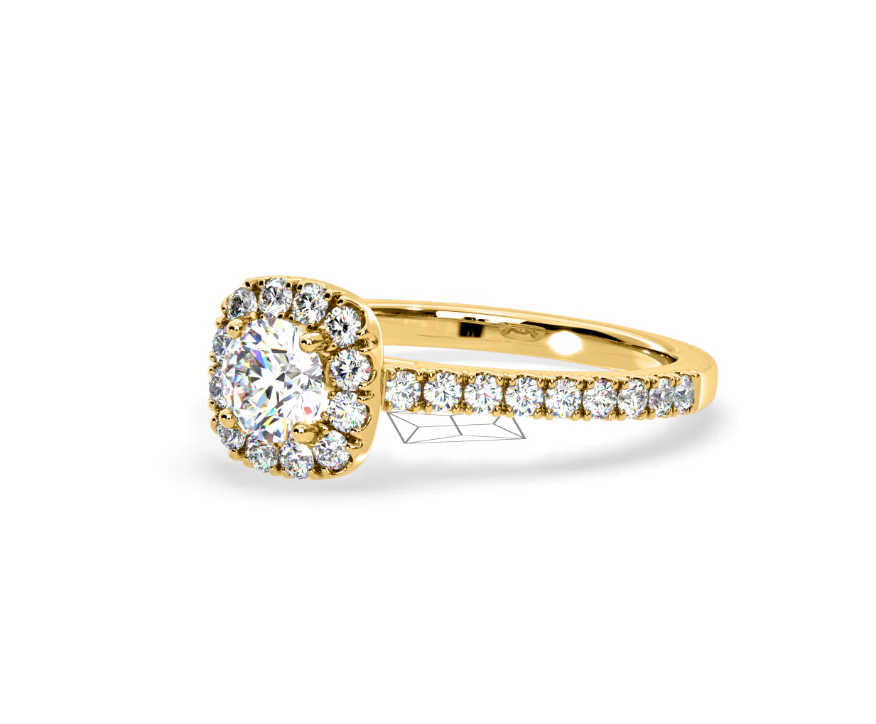 Elizabeth Diamond Halo Engagement Ring in 18K Gold 1.00ct G/VS2 - Image 15