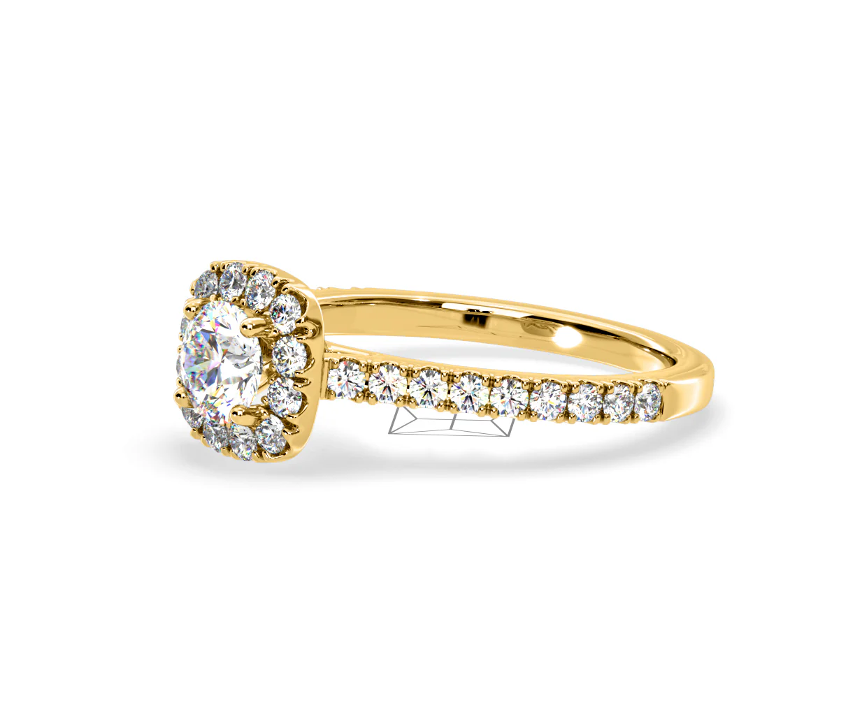 Elizabeth Diamond Halo Engagement Ring in 18K Gold 1.00ct G/VS2 - Image 18