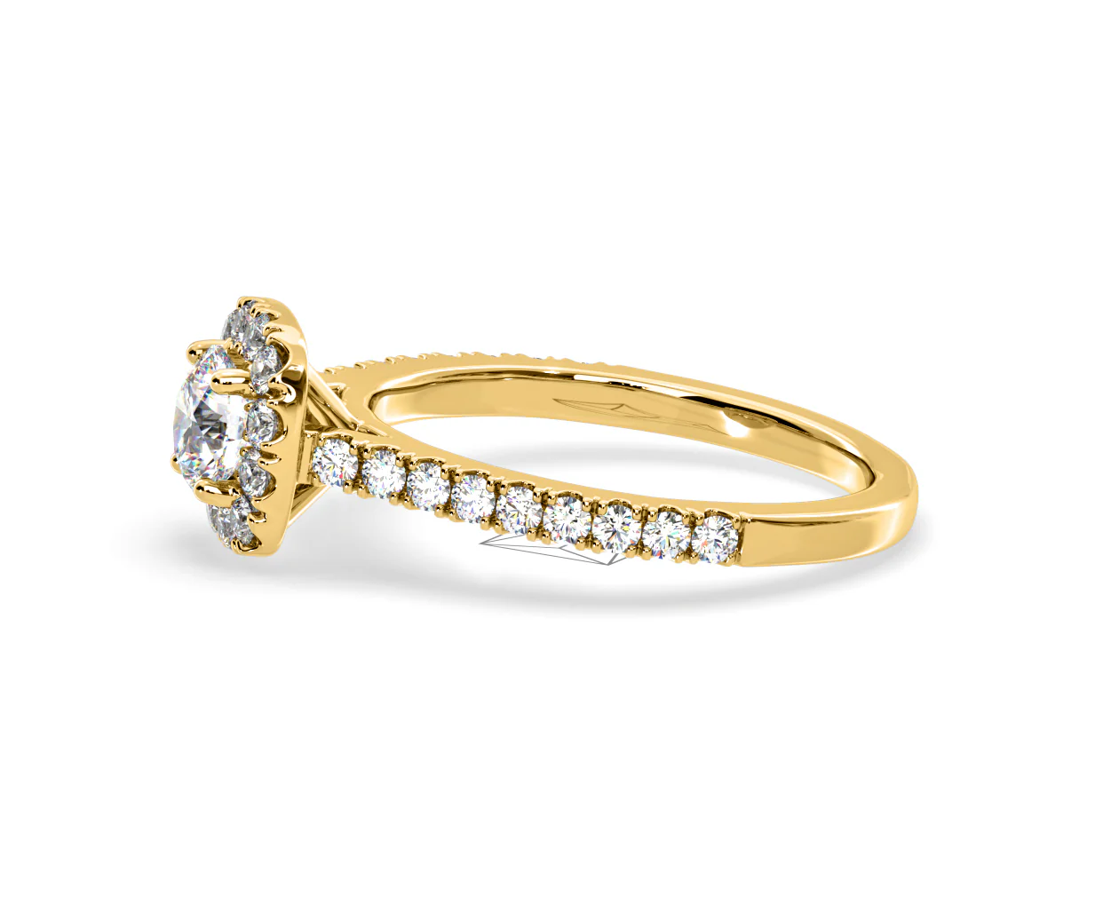 Elizabeth Diamond Halo Engagement Ring in 18K Gold 1.00ct G/VS2 - Image 24
